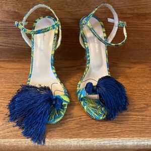 Charles David Green with Navy Pom Heels Sz37EU/US7